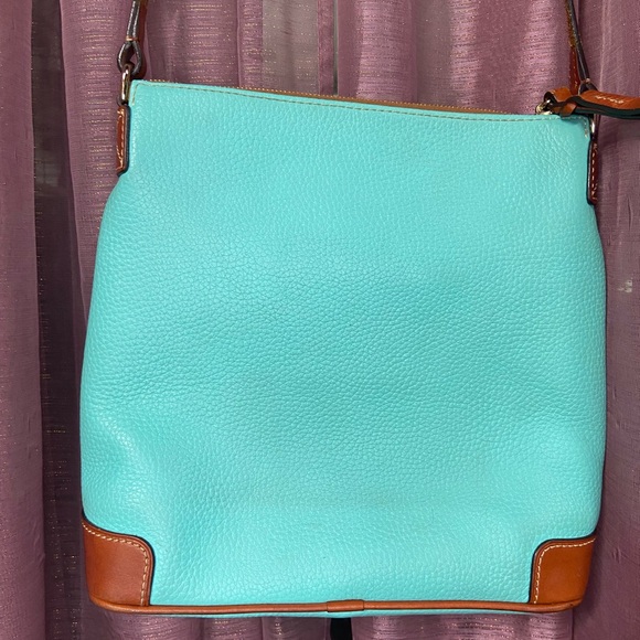 Dooney & Bourke Aqua and Brown Crossbody Bag - Picture 7 of 12